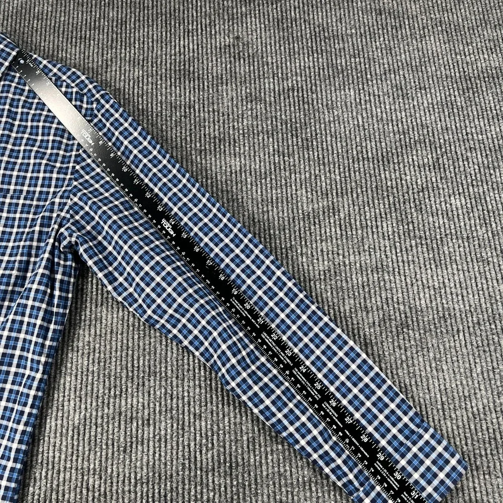 Banana Republic Shirt Mens Large Blue Plaid Long Sleeve Button Up Slim Fit